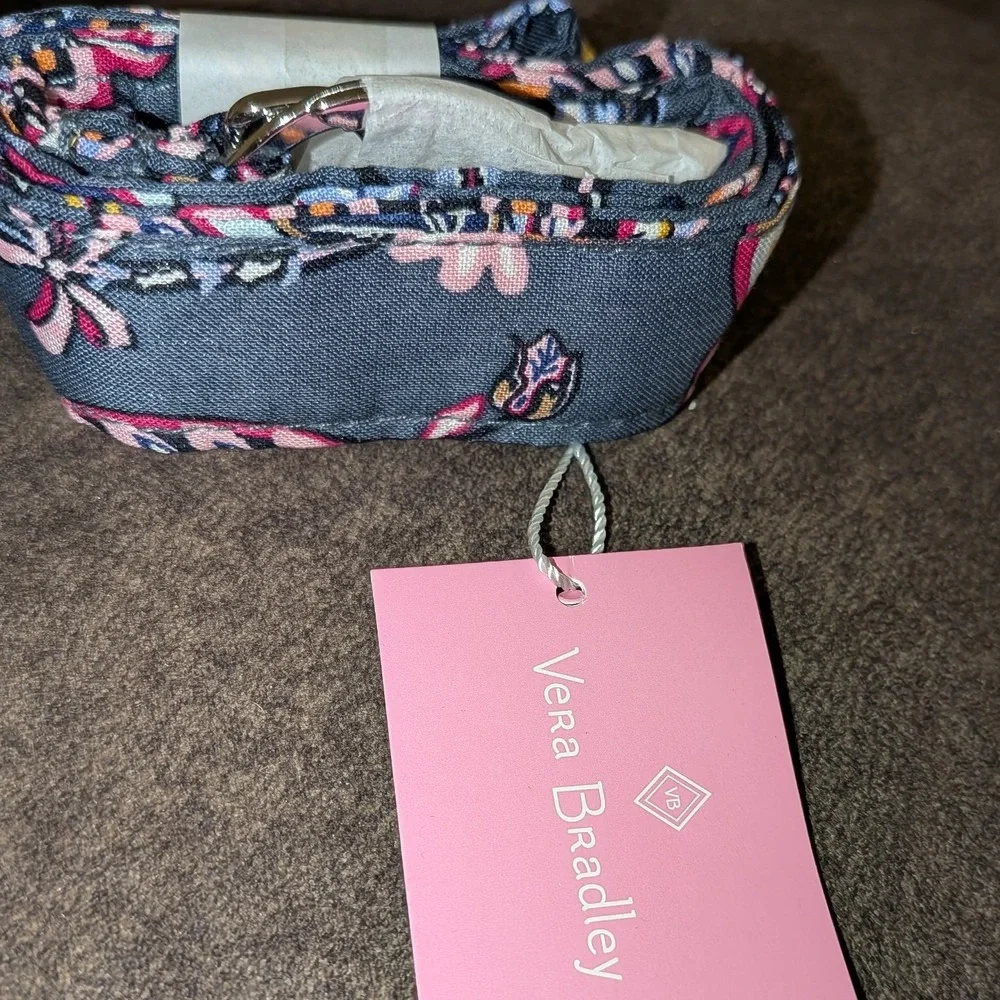 Vera Bradley Wide Lanyard Felicity Paisley Blue Pink Floral 26737-R85 NWT